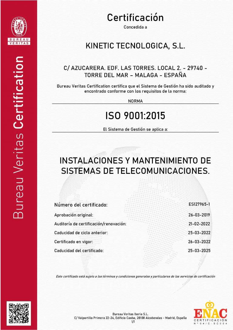 Certificado ISO 9001-2015 Renovación
